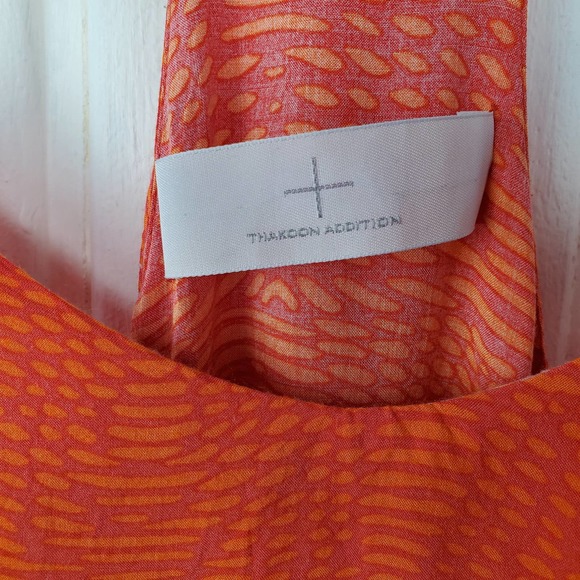 Thakoon Addition Women's 4 Racer Back Orange Print Rayon Spaghetti Strap Dress - Picture 4 of 13